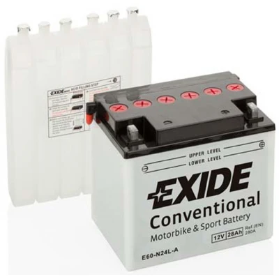 Akumulator Exide E60-N24L-A 28Ah D+ 280A(EN) 169x124x184 Y60-N24L-A Akumulatorji (Exide) Akumulator Exide E60-N24L-A 28Ah D+ 280A(EN) 169x124x184 Y60-N24L-A Akumulatorji Exide 90.35