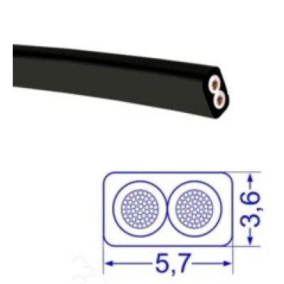 Kabel 2x0.75mm² za prikolico 2 žilni ploščat Elektro material Knott 0.93