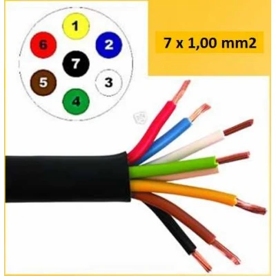 Kabel 7x1.0mm² za prikolico Hella 7 žilni Elektro material (Hella) Kabel 7x1.0mm² za prikolico Hella 7 žilni Elektro material Hella 3.15